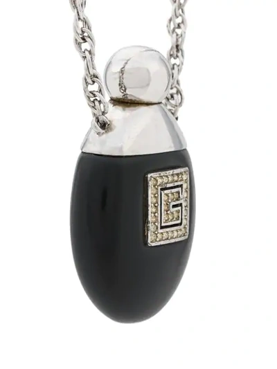 Pre-owned Givenchy 1970's Perfume Pendant Necklace In Black