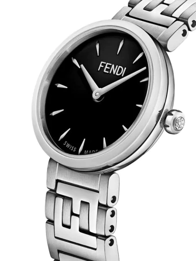 Shop Fendi Forever Ff Motif Watch In Silver