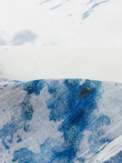 Shop Avant Toi Tie Dye Print Scarf In Blue