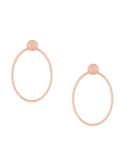 Shop Carolina Bucci Florentine Finish Large Oval Door Knocker Earrings In Pink