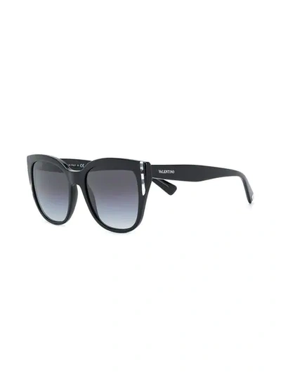 Shop Valentino Square Sunglasses In Black