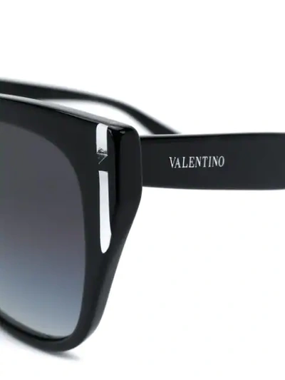 Shop Valentino Square Sunglasses In Black