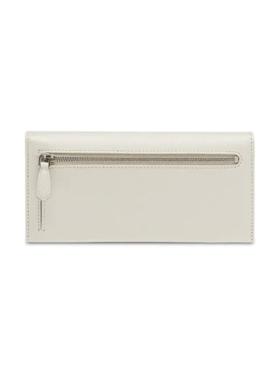 Shop Prada Saffiano Leather Wallet - White
