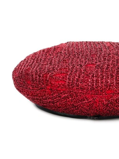 Shop Eugenia Kim Cher Metallic Beret In Red