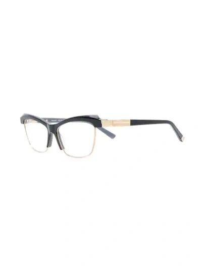 Shop Cazal Rectangle Frame Glasses In Black