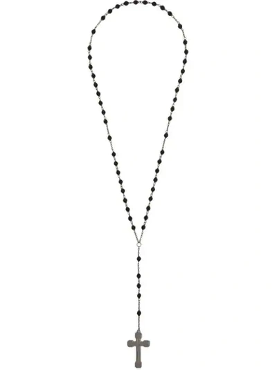 Shop Dsquared2 Cross Pendant Necklace In Black