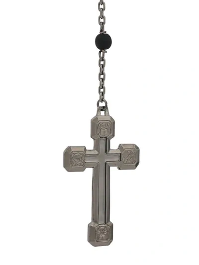 Shop Dsquared2 Cross Pendant Necklace In Black