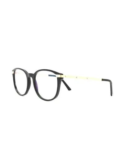 Shop Cartier Round Frame Glasses In Black