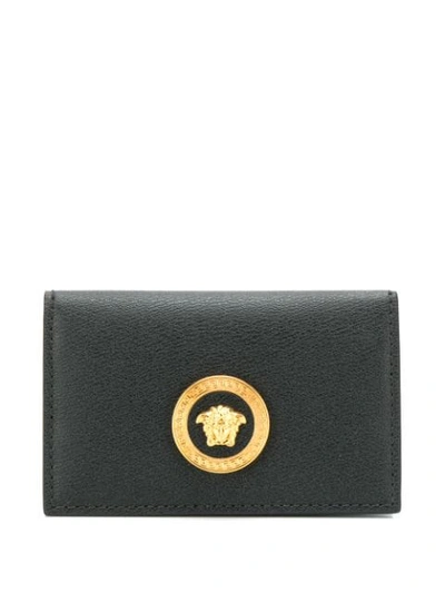 Shop Versace Medusa Motif Purse In Black