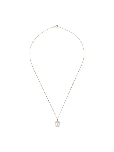 Shop V Jewellery Acorn Necklace In Pink