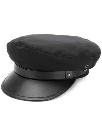 Shop Dsquared2 Leather Detail Beret In Black