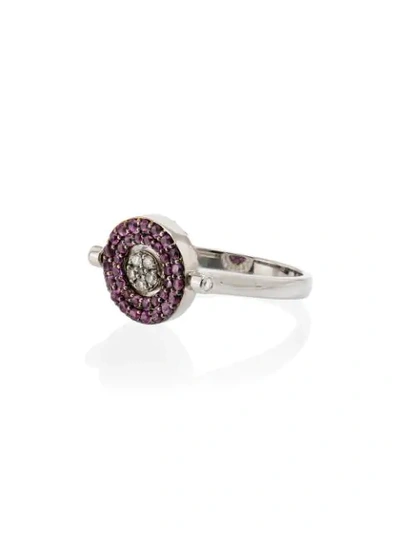 Shop Luis Miguel Howard Reverso Rounded Sapphire Ring In Silver