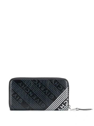 Shop Givenchy Logo Print Wallet In Black