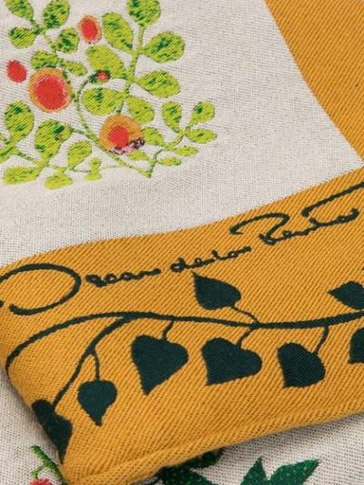 Shop Oscar De La Renta Botanical Branches Embroidery Scarf In White