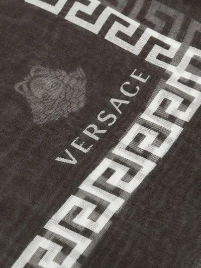 Shop Versace Small Medusa Print Scarf In Black