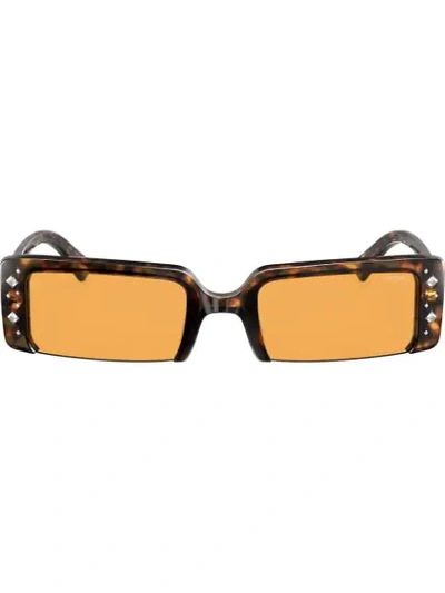 Shop Vogue Eyewear Soho Rectangle Sunglasses In Brown