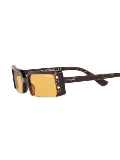 Shop Vogue Eyewear Soho Rectangle Sunglasses In Brown
