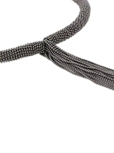 Shop Brunello Cucinelli Tassel Chain Choker In Silver