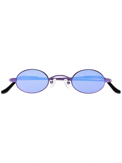 Shop Roberi And Fraud Purple Doris Oval Sunglasses