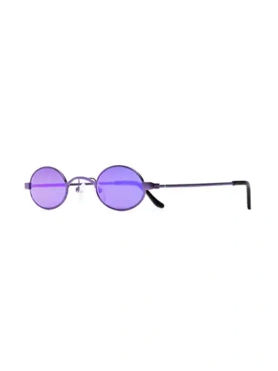 Shop Roberi And Fraud Purple Doris Oval Sunglasses