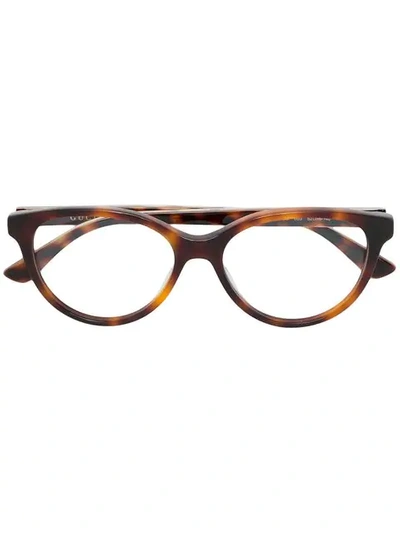 Shop Gucci Cat Eye Frame Glasses In 003 Brown