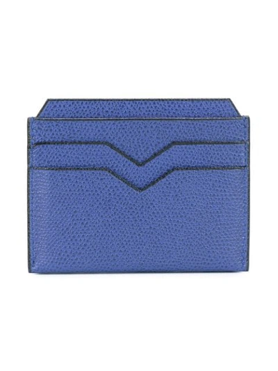 Shop Valextra Flat Cardholder In Blue