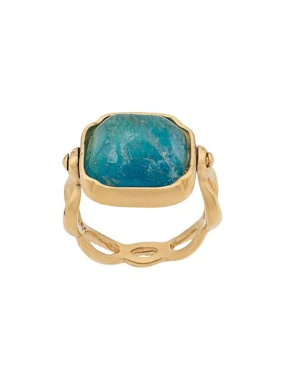 Shop Goossens Squared Ring In Blue