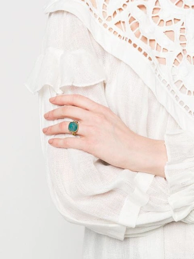 Shop Goossens Squared Ring In Blue