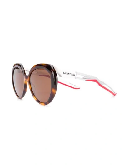 Shop Balenciaga Hybrid Butterfly Sunglasses In Brown