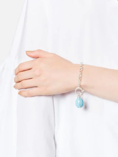 Shop Gavello Turquoise Egg Charm Bracelet In Metallic