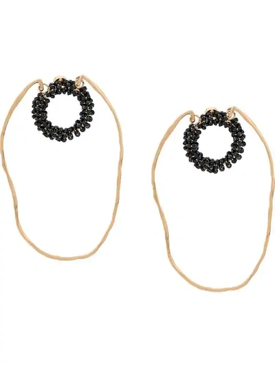 Shop Jacquemus Hoop Earrings In 61990 Black