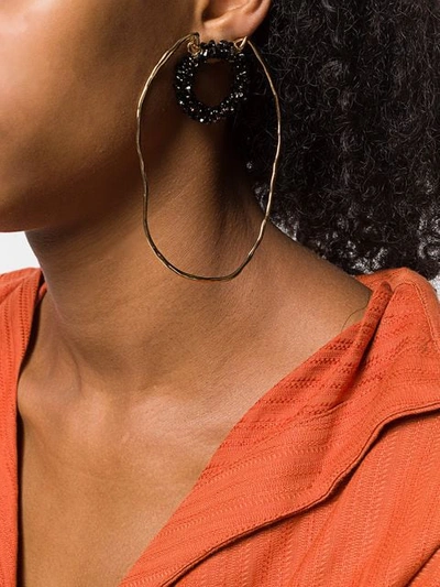 Jacquemus Le Kiwi Hoop Earrings In 61990 Black