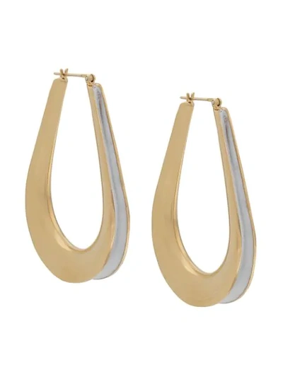 Shop Annelise Michelson Ellipse S Hoop Earrings In Gold