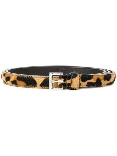 Shop Prada Animal-patterned Buckle Belt In Brown