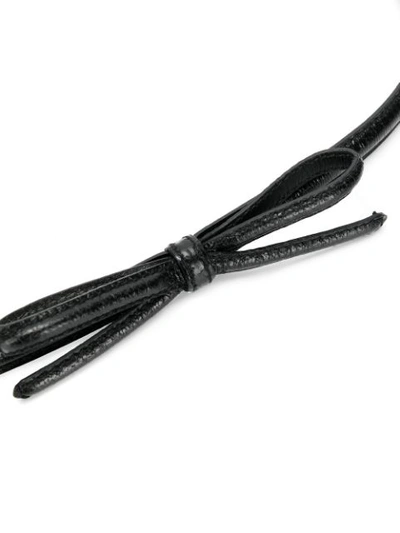 Shop Prada Bow Detail Slim Buckle Belt In Black