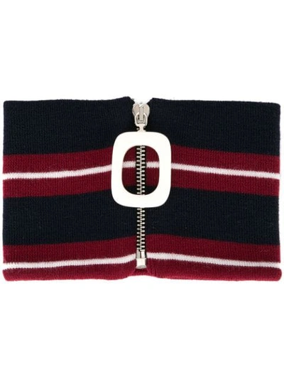 Shop Jw Anderson Striped Neckband In Blue