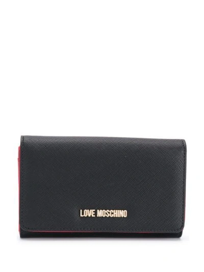 Shop Love Moschino Mini Logo Plaque Purse In 000  Black