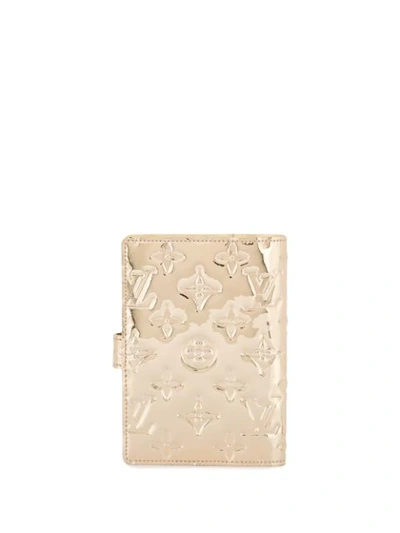 Pre-owned Louis Vuitton  Agenda Pm Notebook Cover In Gold