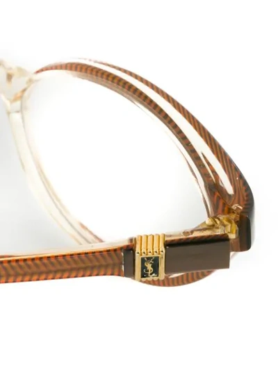Pre-owned Saint Laurent 1990s Clear Frame Glasses In Brown