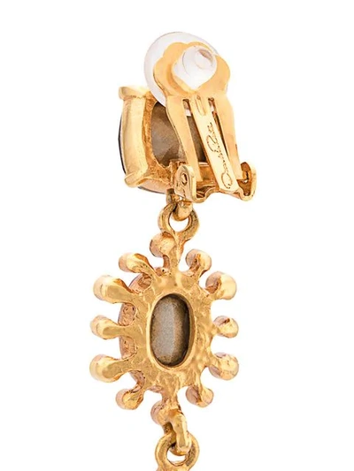 Shop Oscar De La Renta Bold Mixed Jewel Earrings In Gold