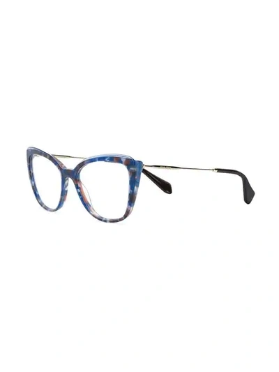 Shop Miu Miu Cat Eye Glasses In Blue