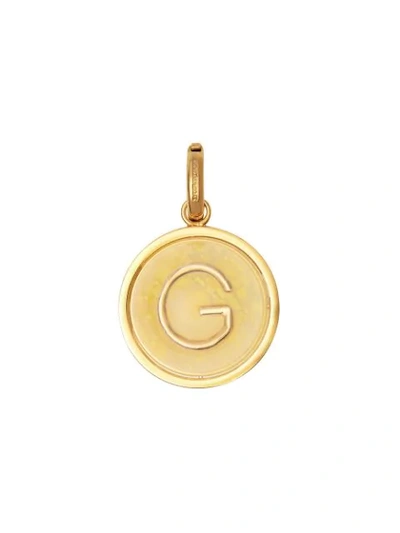 Shop Burberry Marbled Resin ‘g' Alphabet Charm In Gold