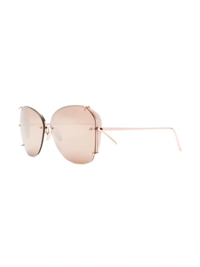 Shop Linda Farrow Oversized Sunglasses In Metallic