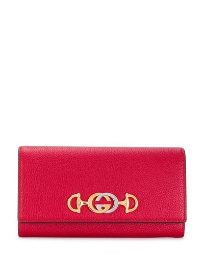 Shop Gucci Zumi Continental Wallet In Red