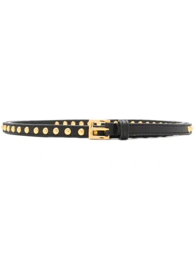 Shop Prada Stud Detail Belt In Black