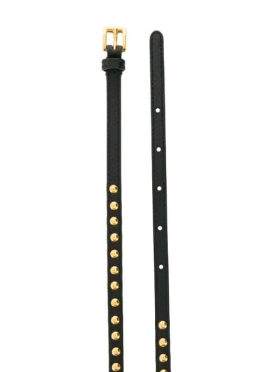 Prada Stud Detail Belt In Black