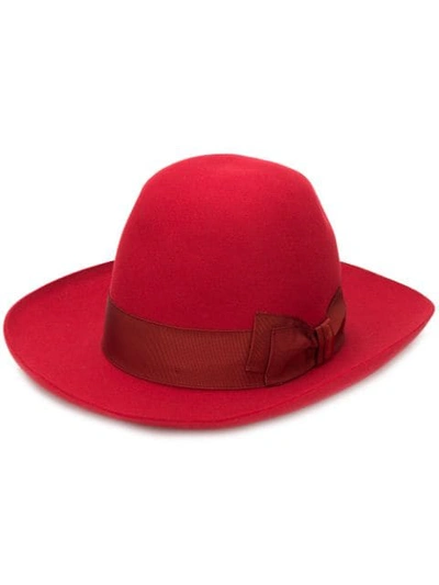 Shop Borsalino Bow In Red