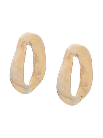 Shop Marni Oval Earrings - Gold