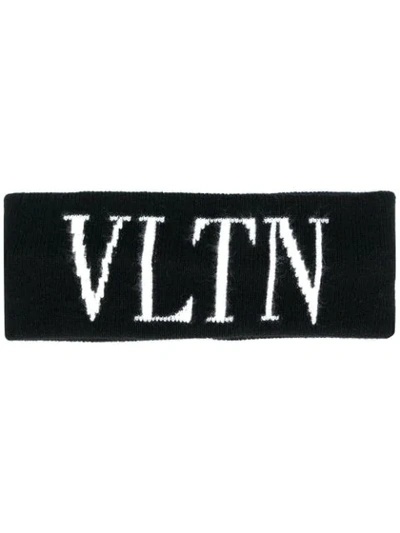 Shop Valentino Vltn Logo Neck Scarf - Black