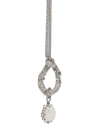 Shop Givenchy Moon Pendant Lasso Necklace In 040 Silver